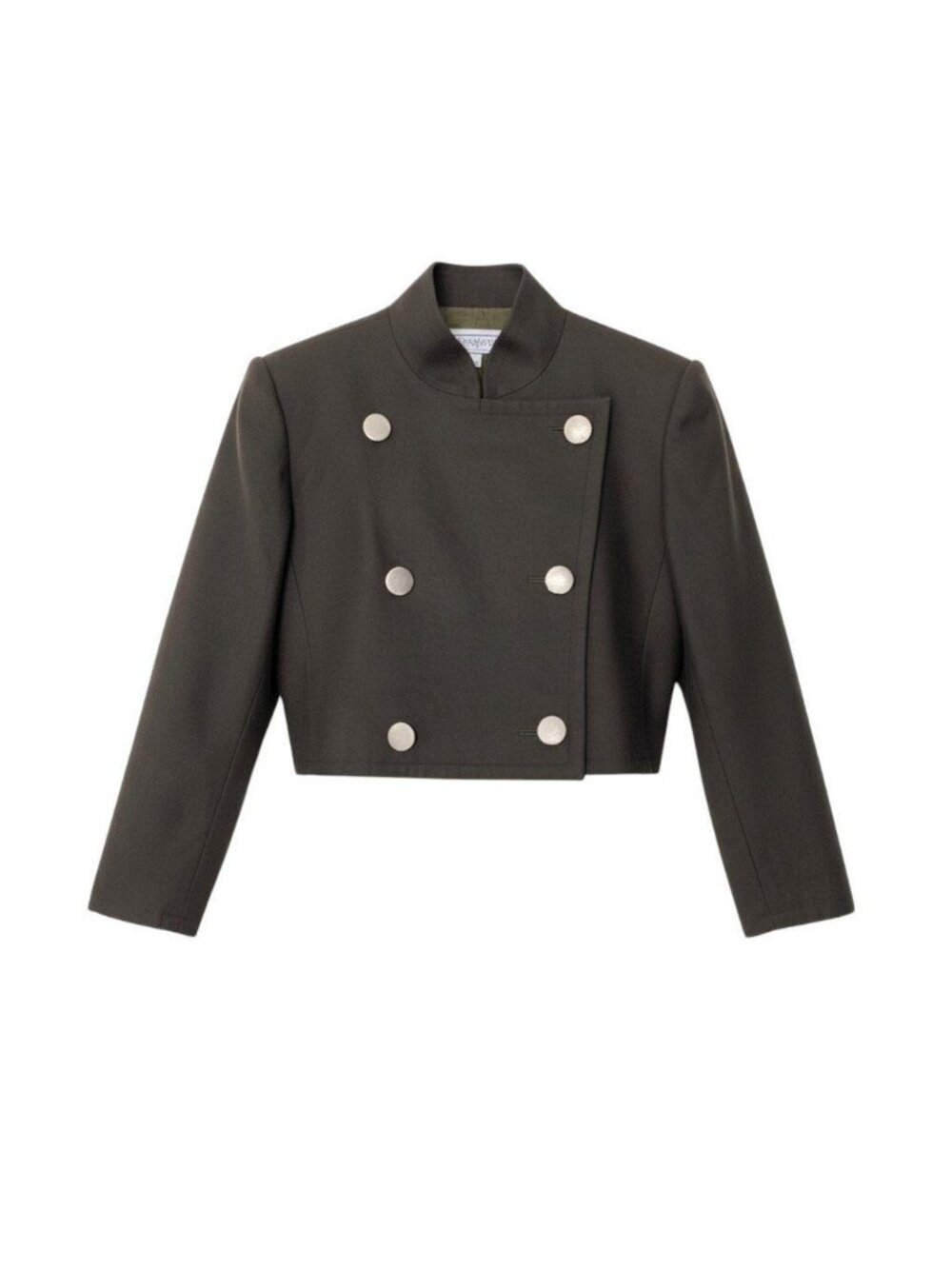 Saint Laurent Double Breasted Jacket Short Coat Dark Green Wool M
